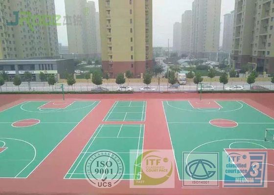Shock Absorption Rubber Tennis Court Surface With Pu Coating Material