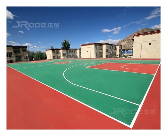 Color Customized Basketball Court Surface For Multi-functional Silicone PU Materials